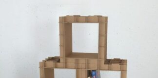 Как сделать мебель из коробок. Стеллаж для кухни из картона своими руками