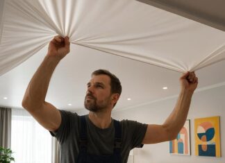Натяжные потолки: описание и особенности установки